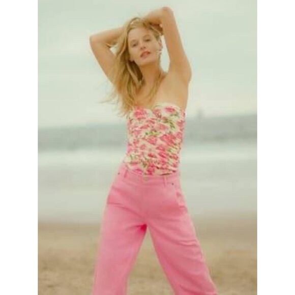 NWT Zara Blogger’s Favorite Floral Draped Sweetheart Neckline Strapless Bodysuit - Picture 6 of 16